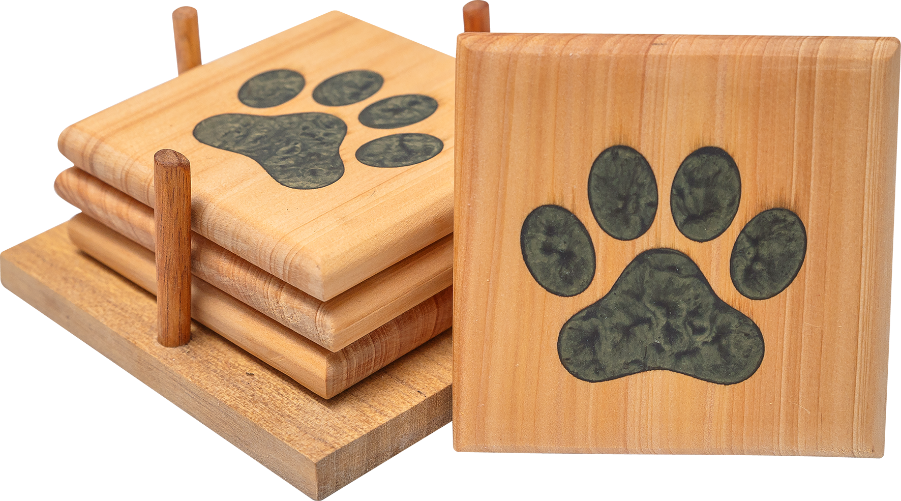 Coasters- Paw | Elefari Woodcraft