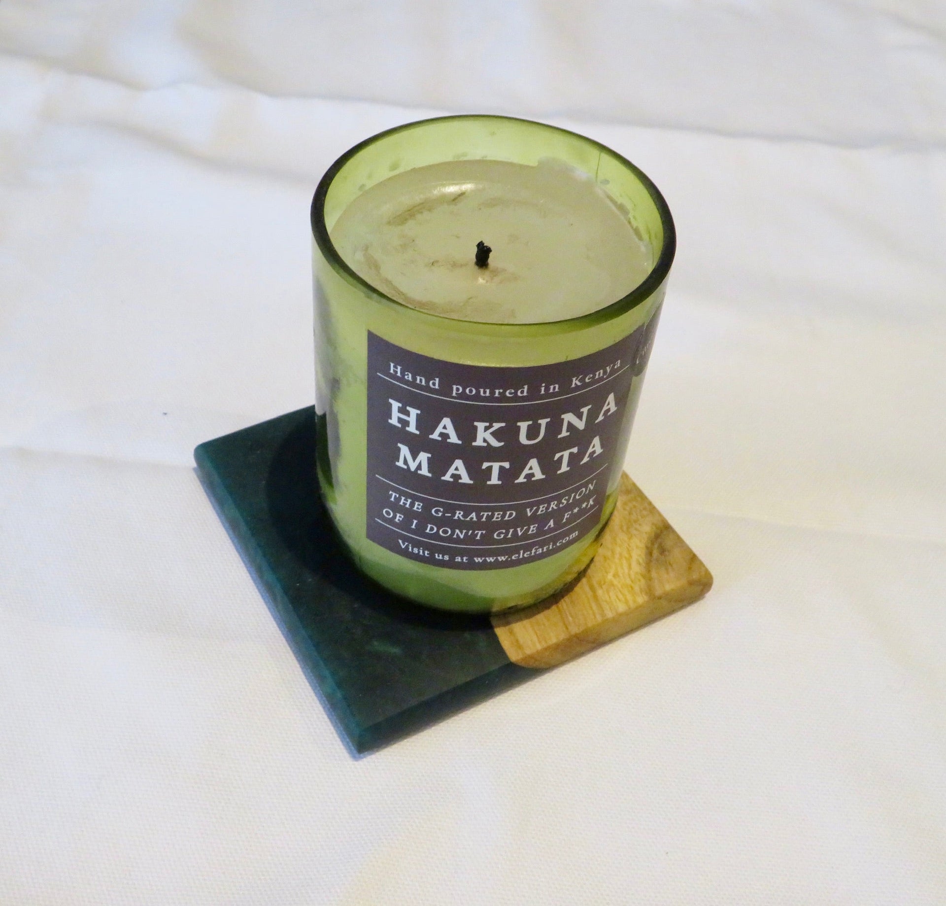 Hakuna Matata - The G-rated Version of I Don't Give a F**k Scented Candle | Elefari Woodcraft