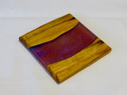 Coasters Blue & Red Resin | Elefari Woodcraft