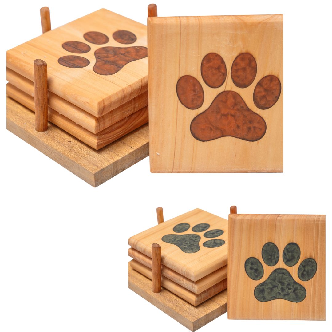 Coasters- Paw | Elefari Woodcraft