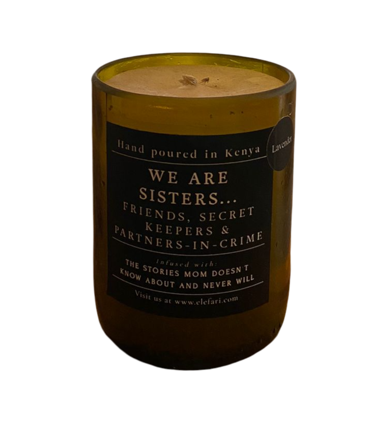 Candle- We Are Sisters, Friends, Secret Keepers and Partners-in-Crime | Elefari Woodcraft