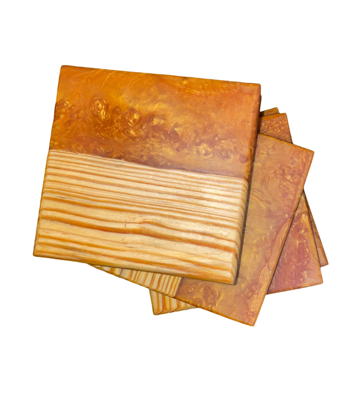 Orange Resin Coasters | Elefari Woodcraft