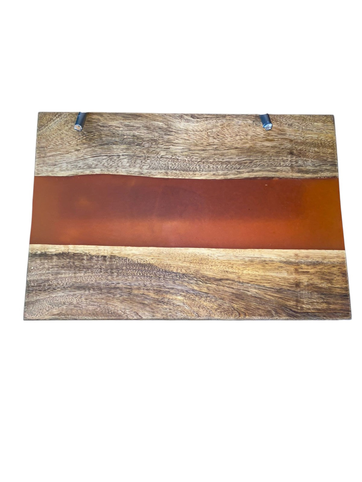 Orange Resin and wood charcuterie board