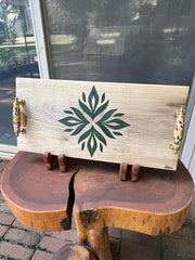Green Resin Inlay Tray | Elefari Woodcraft