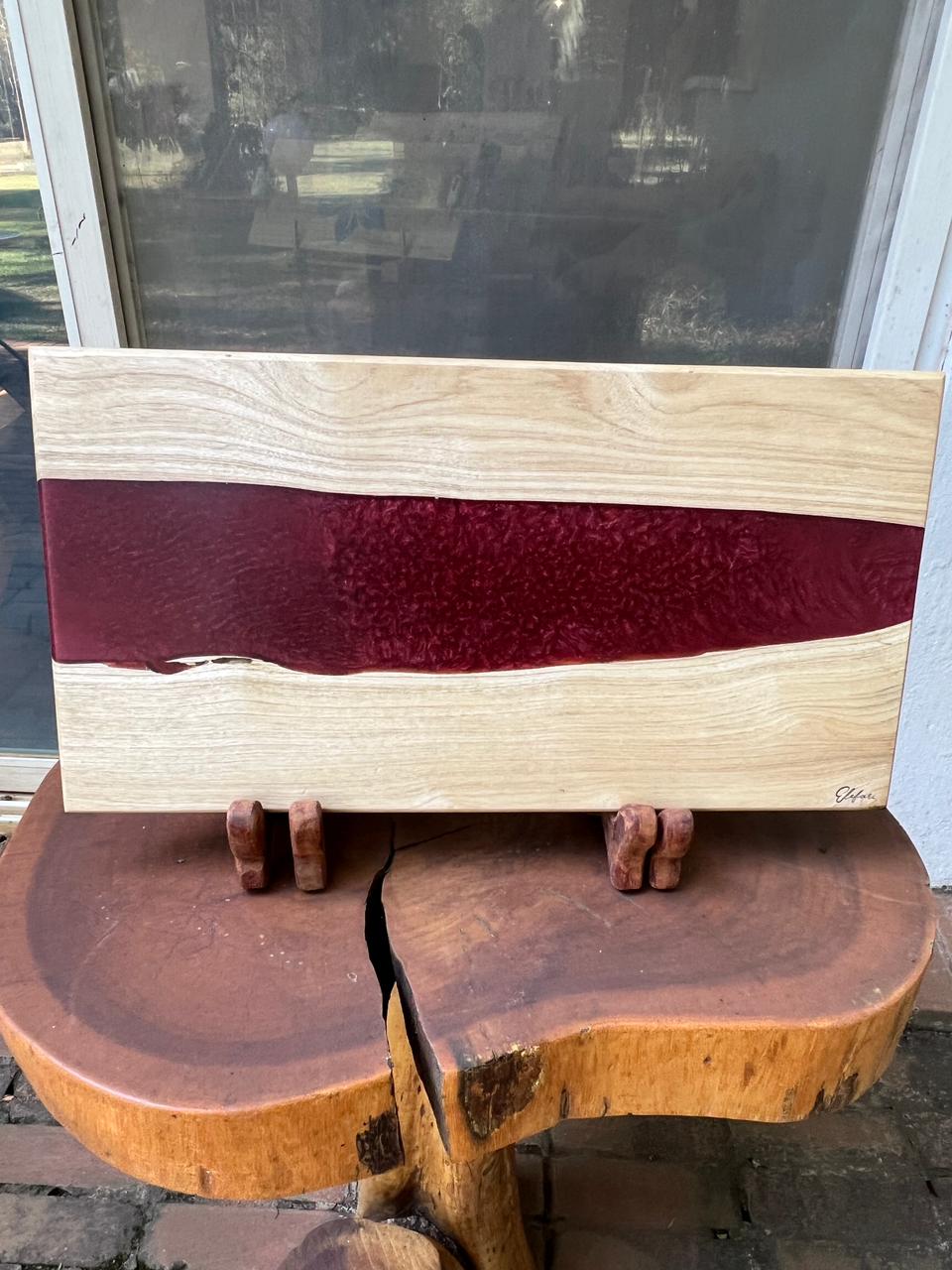 Burgundy Chacuterie Board | Elefari Woodcraft