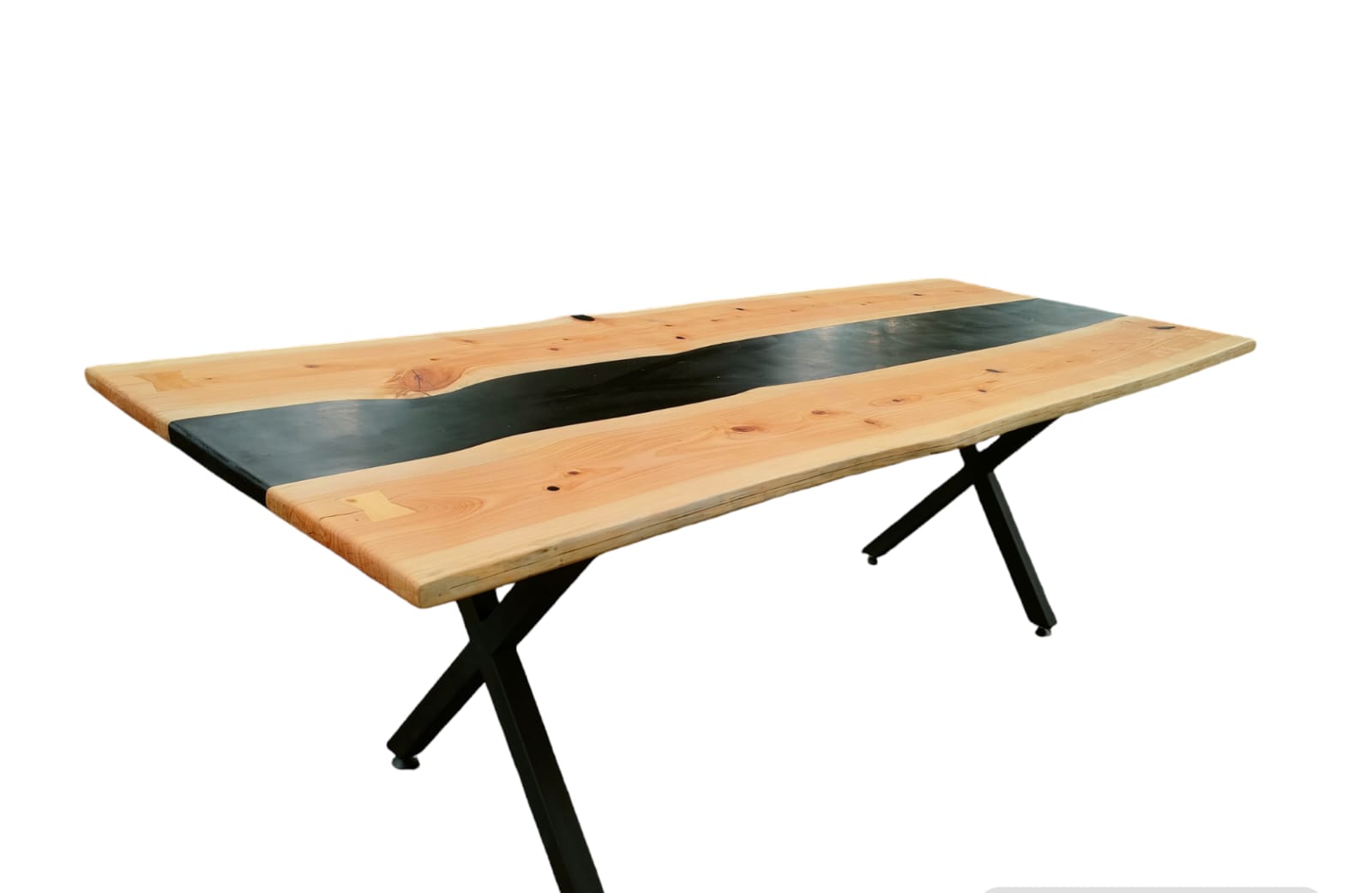 Cypress River  Black Dinning Table & Bench Set | Elefari Woodcraft