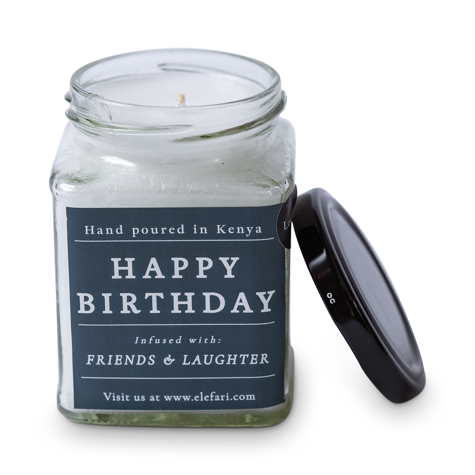 Happy Birthday - Infused with Friends and Laughter Scented Candle | Elefari Woodcraft