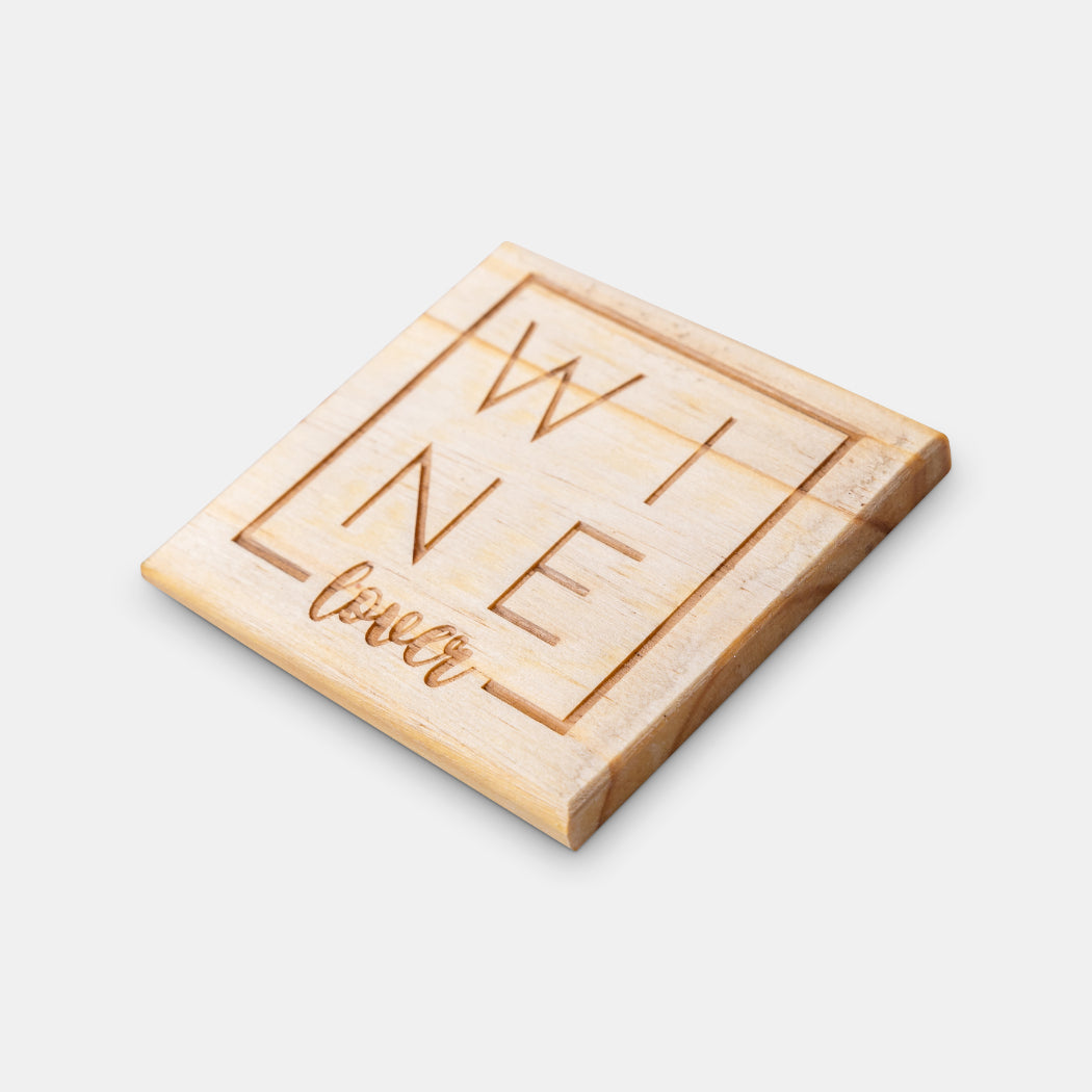 Wine Lover Engraved Coaster | Elefari Woodcraft