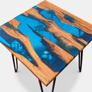 Ocean Flow Epoxy Side Table | Elefari Woodcraft