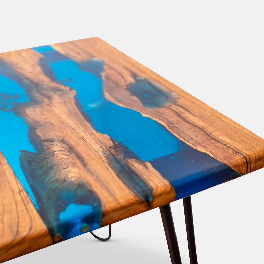 Ocean Flow Epoxy Side Table | Elefari Woodcraft