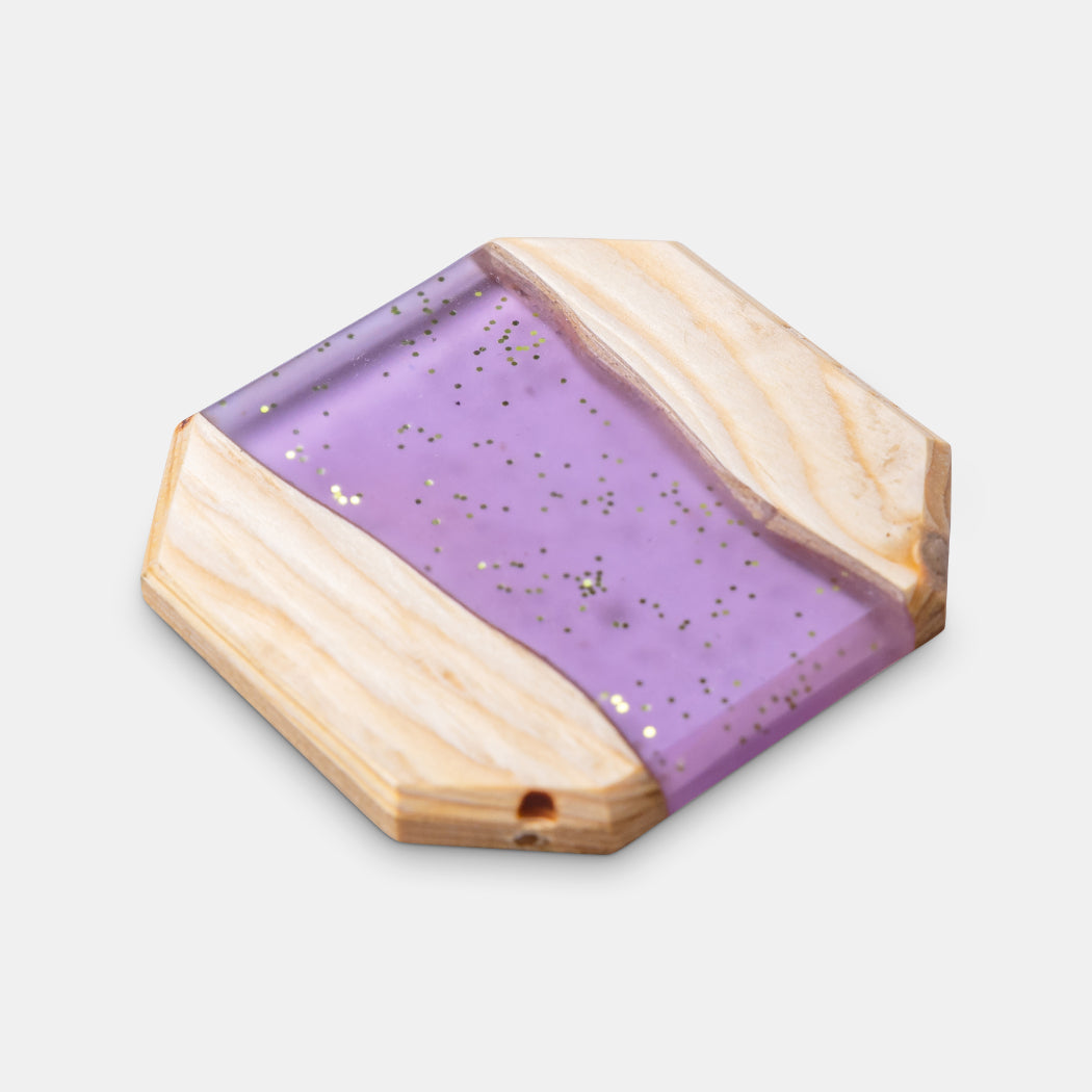 Purple Pixie Dust Colored Coaster | Elefari Woodcraft