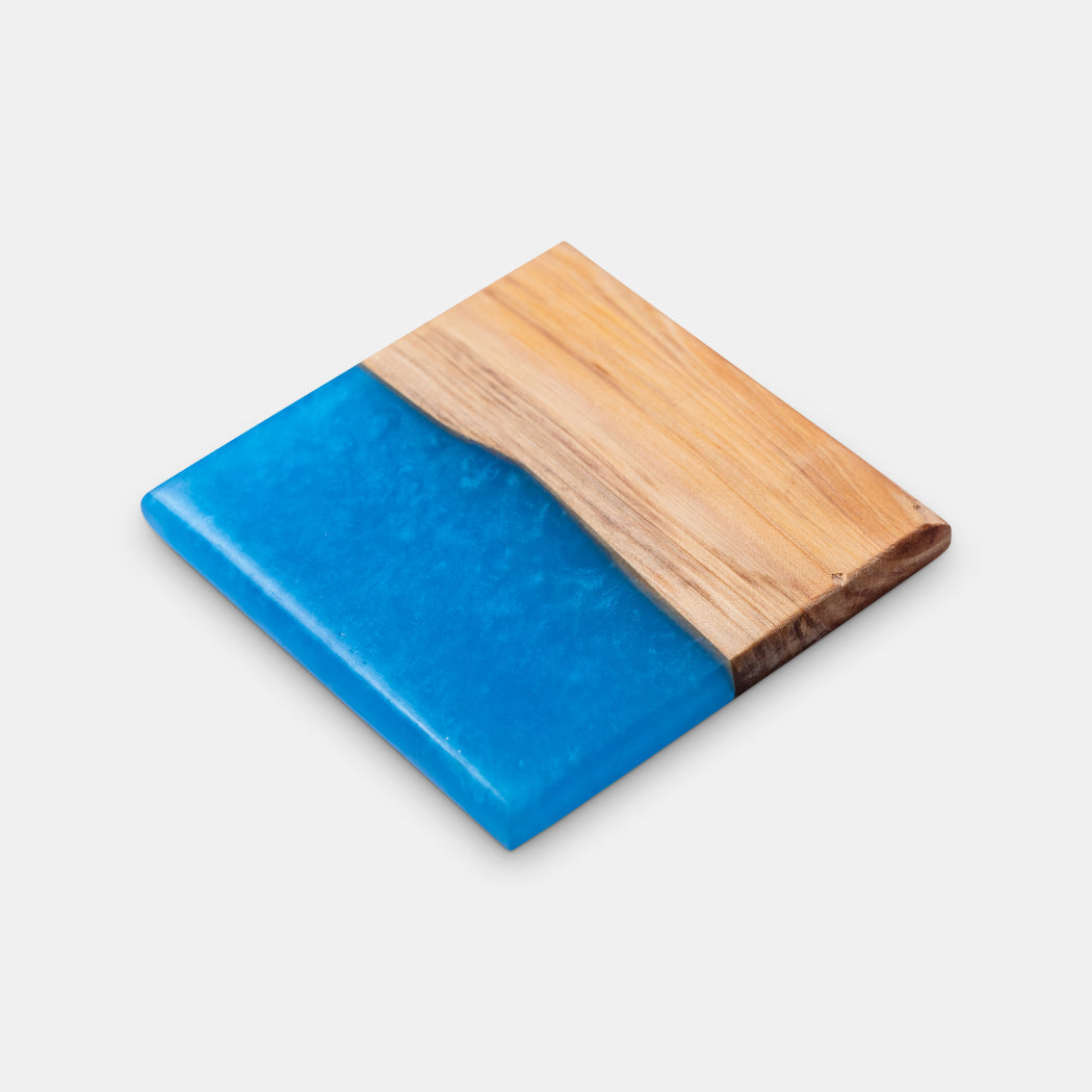 Ocean Floor Colored Coaster | Elefari Woodcraft