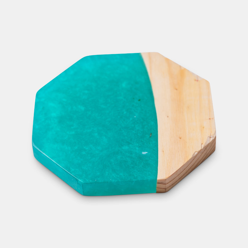 Octo Green Resin Coasters | Elefari Woodcraft