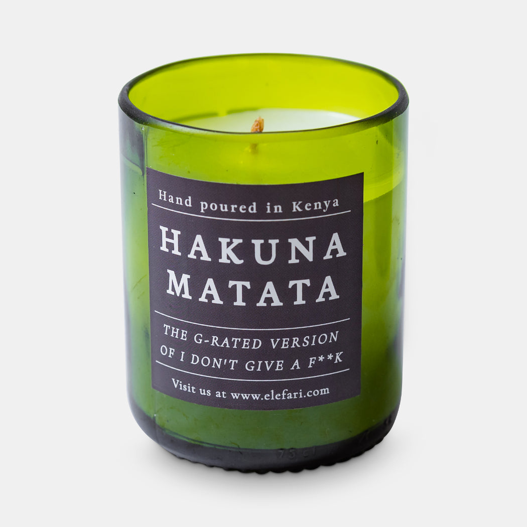 Hakuna Matata - The G-rated Version of I Don't Give a F**k Scented Candle | Elefari Woodcraft