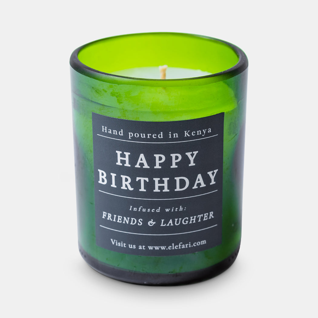 Happy Birthday - Infused with Friends and Laughter Scented Candle | Elefari Woodcraft