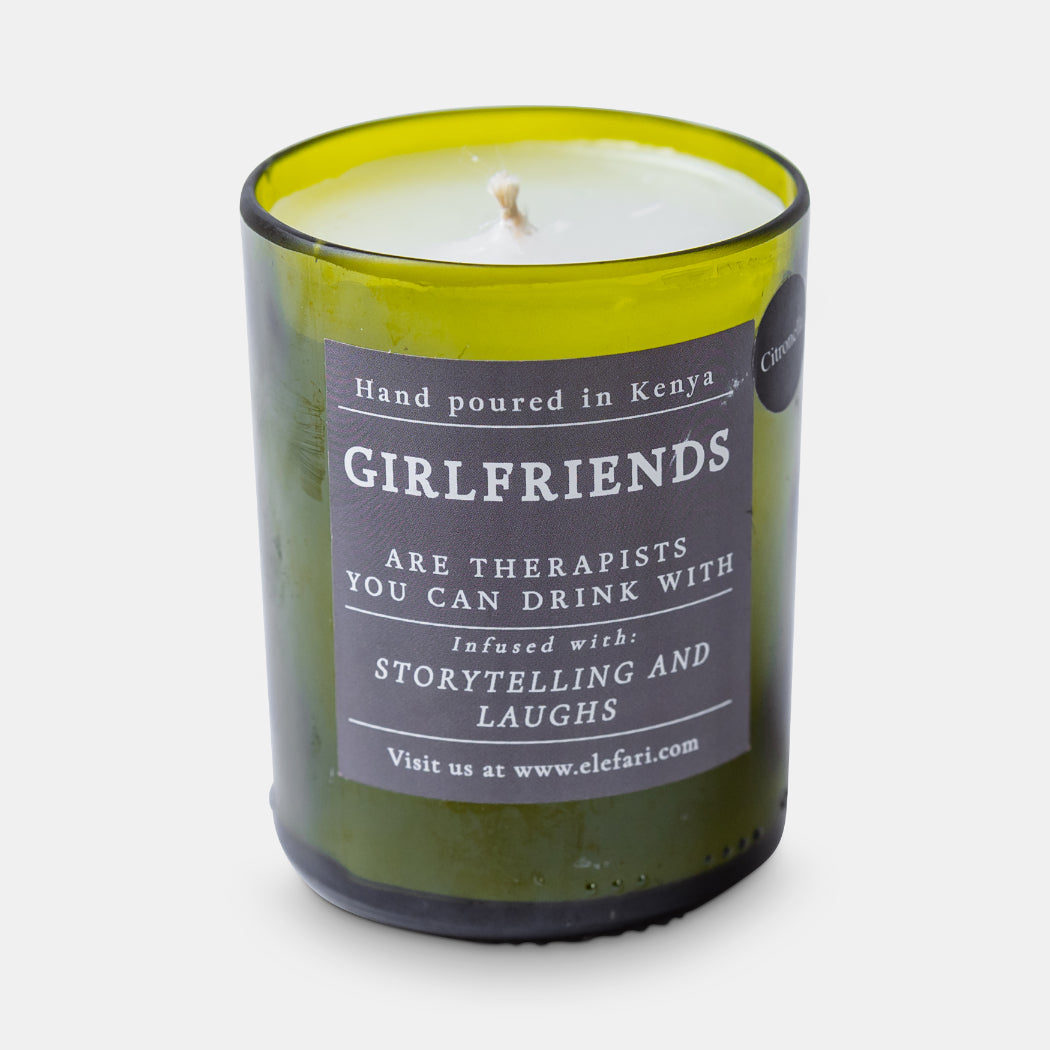 Girlfriends Are Therapists You Can Drink With Scented Candle | Elefari Woodcraft