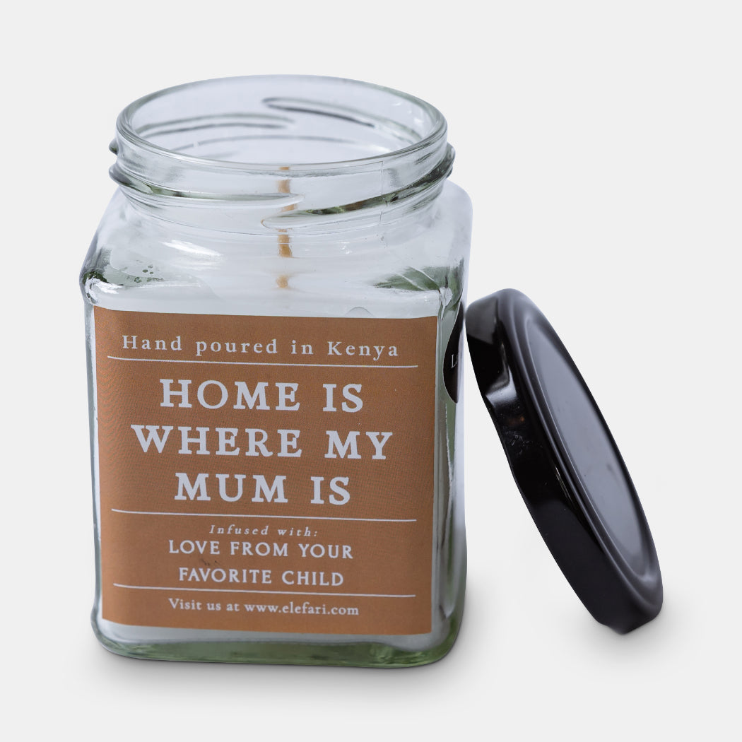 Home is Where My Mum Is Scented Candle | Elefari Woodcraft