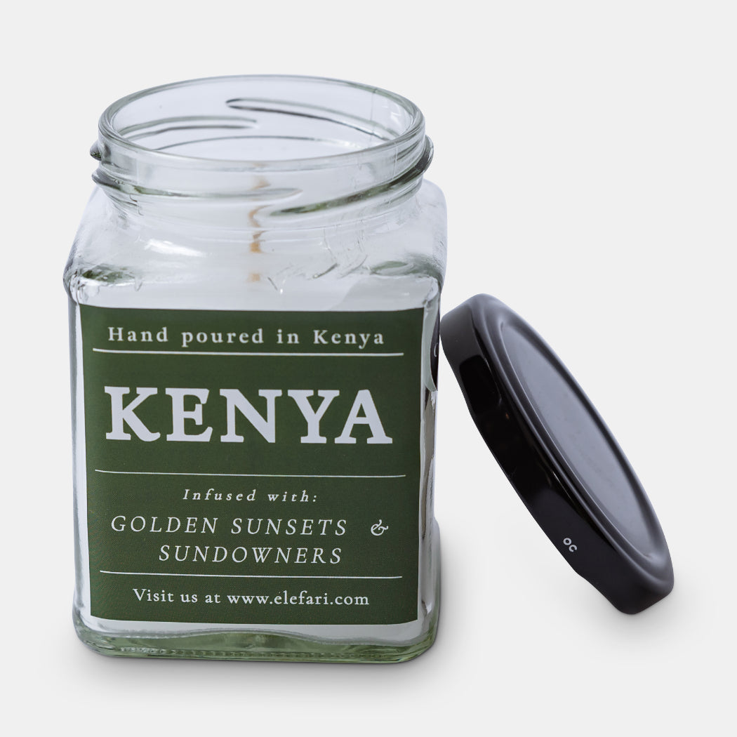 Kenya - Infused With Golden Sunsets and Sundowners Scented Candle | Elefari Woodcraft