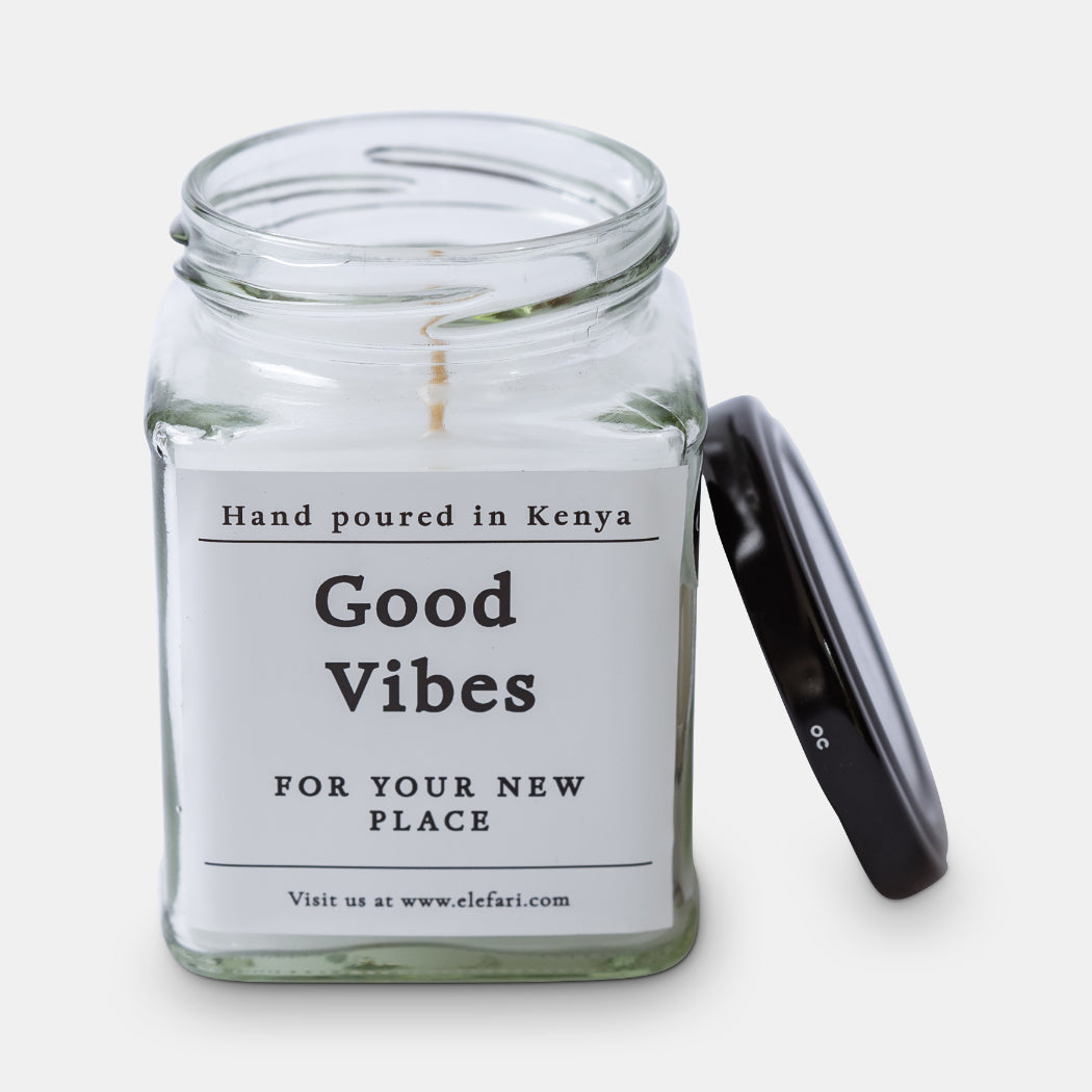 Good Vibes For Your New Place Scented Candle | Elefari Woodcraft